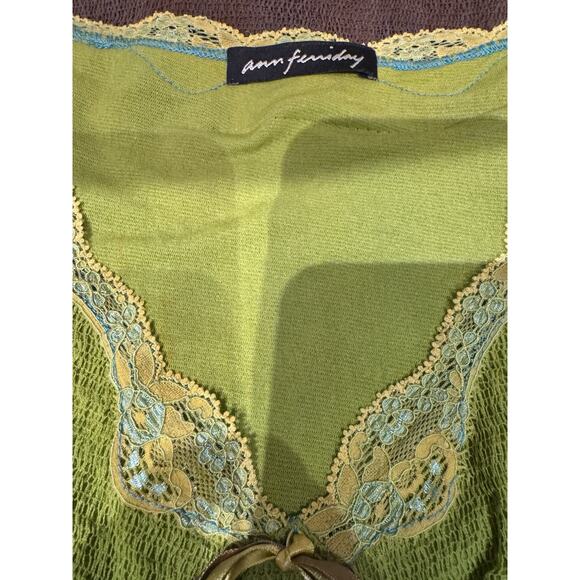 Ann Ferriday Rare Dip Dyed Spider Mesh Boho Fairy Top S/M - Picture 6 of 6